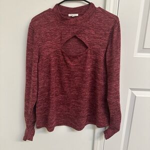 Women's Maroon Long Sleeve Top